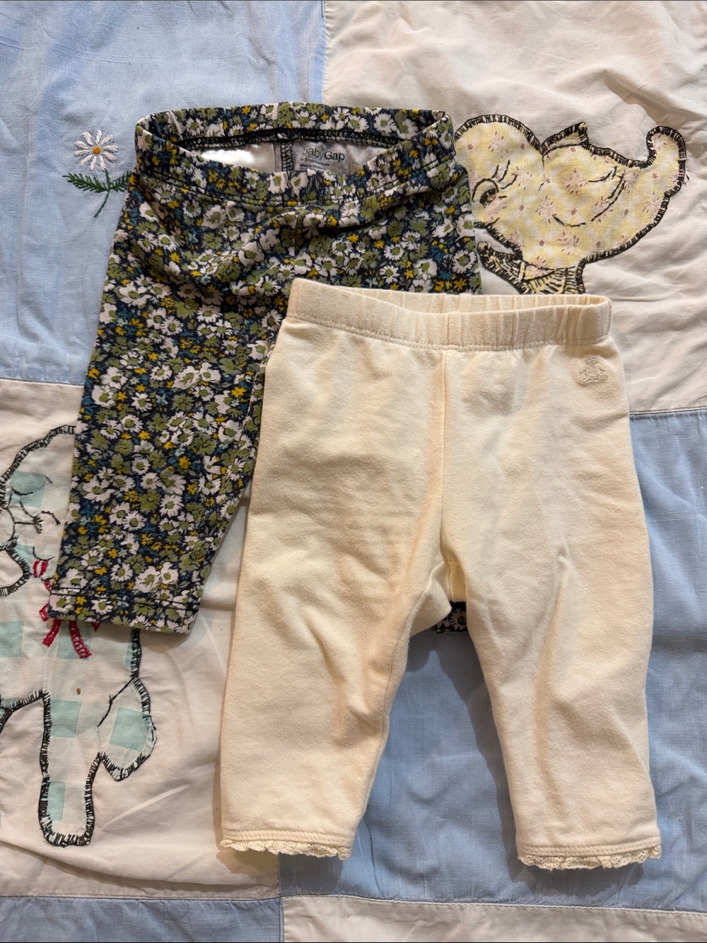 GAP Floral & Cream Baby Leggings Set